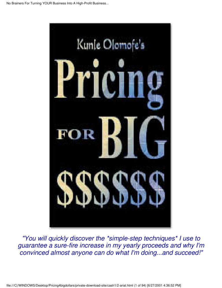 Proven Pricing Secrets PDF Download – Unknown Author