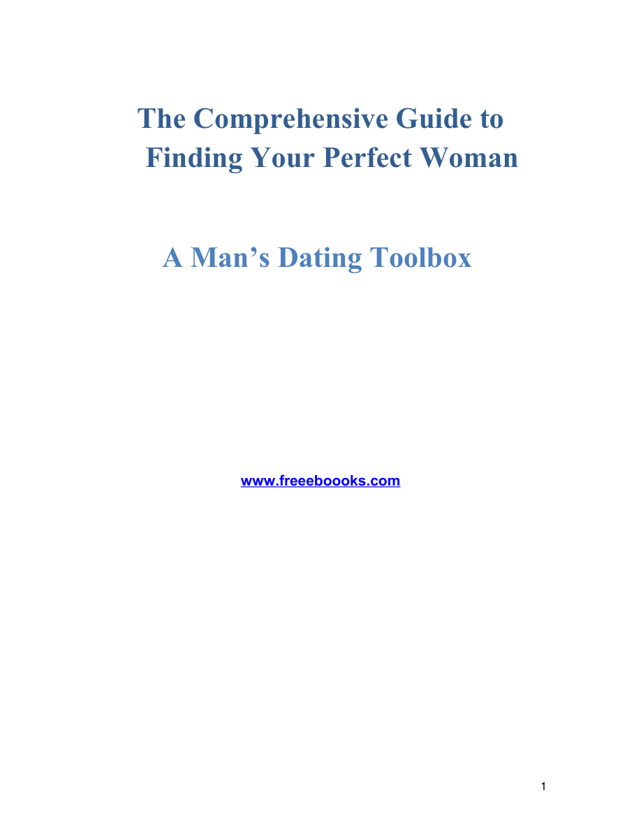 The Comprehensive Guide to Finding Your Perfect Woman PDF Download