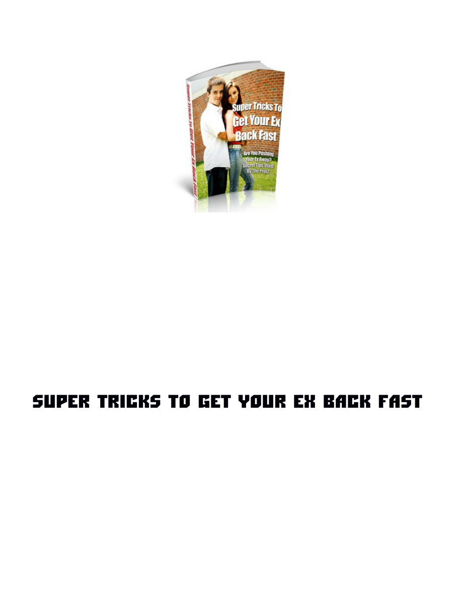 Super Tricks to Get Your Ex Back Fast PDF Download
