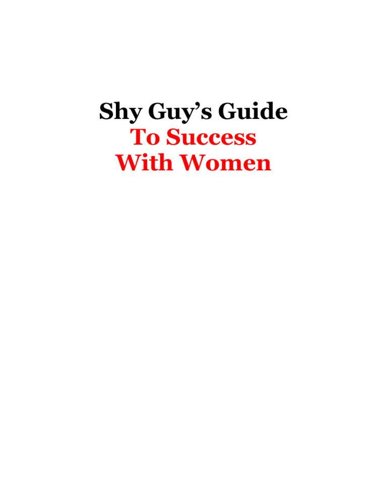 Shy Guy’s Guide to Success with Women PDF Download – Unknown Author