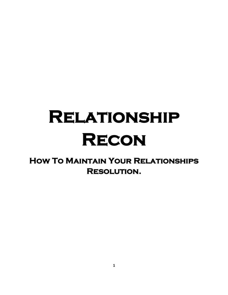 Relationship Recon PDF Download – Unknown Author