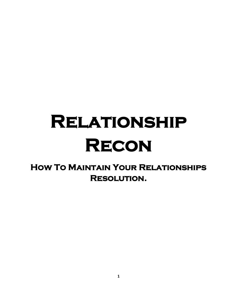 Relationship Recon PDF Download
