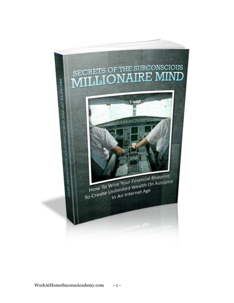 Subconscious Millionaire Mind PDF Download – Unknown Author