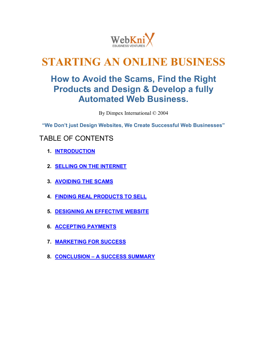 Starting an Online Business 2005 PDF Download