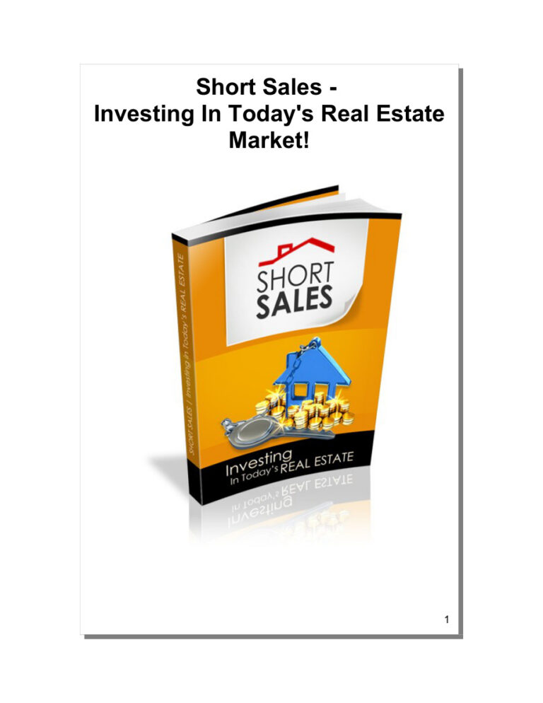 Short Sales Book PDF Download – Unknown Author