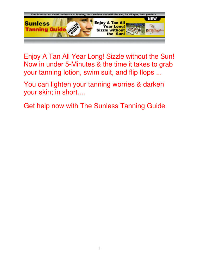 Sunless Tanning Guide PDF Download – Unknown Author