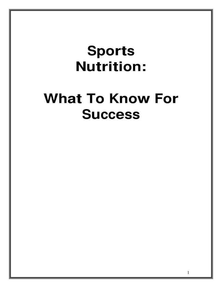 Sports Nutrition PDF Download – Unknown Author