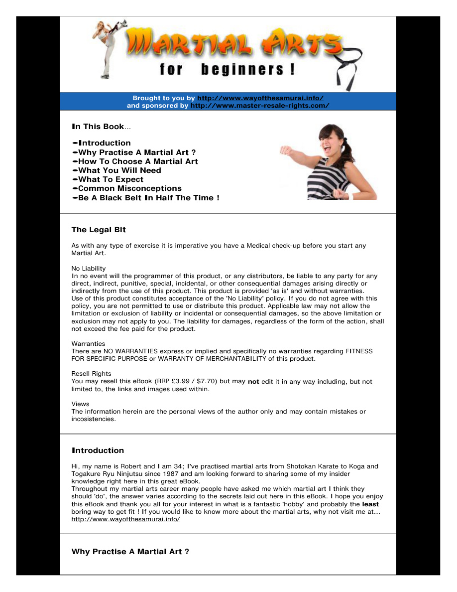 Martial Arts for Beginners PDF Download