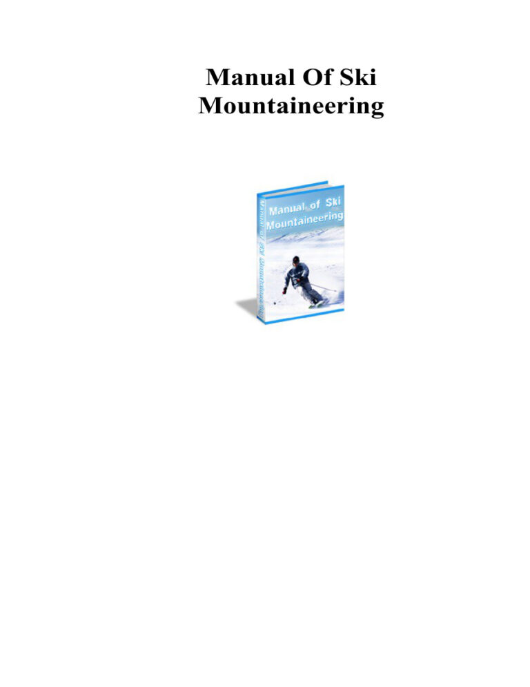 66dbaa69424e3 manual of ski mountaineering Kitap Kapağı