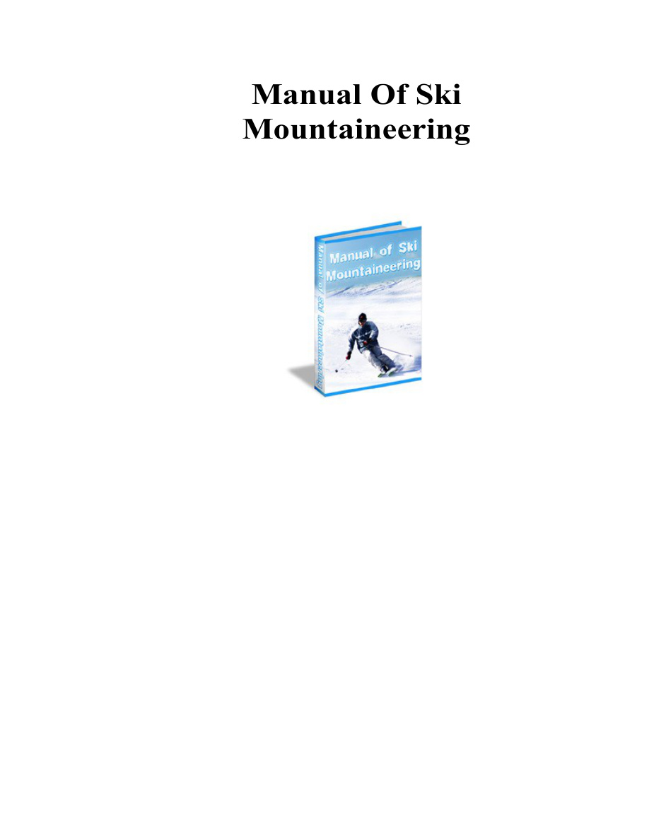 Manual of Ski Mountaineering PDF Download