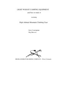 66dbac1b82e49 light weight camping equipment and how to make it Kitap Kapağı