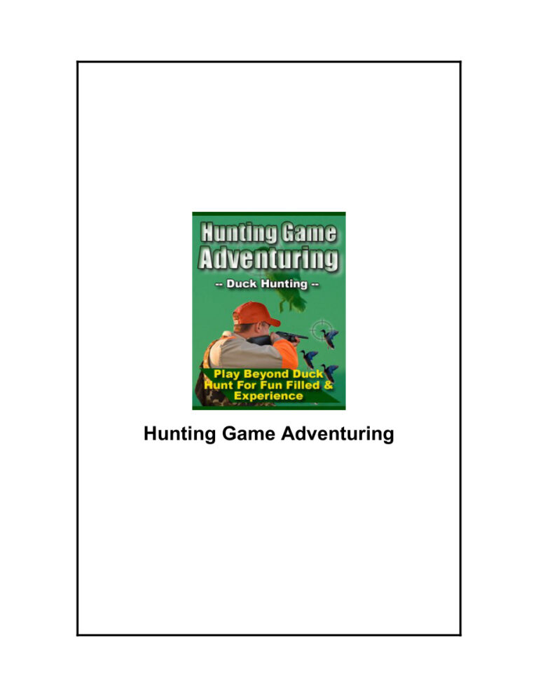 66dbc70e2efe1 hunting game adventuring Kitap Kapağı