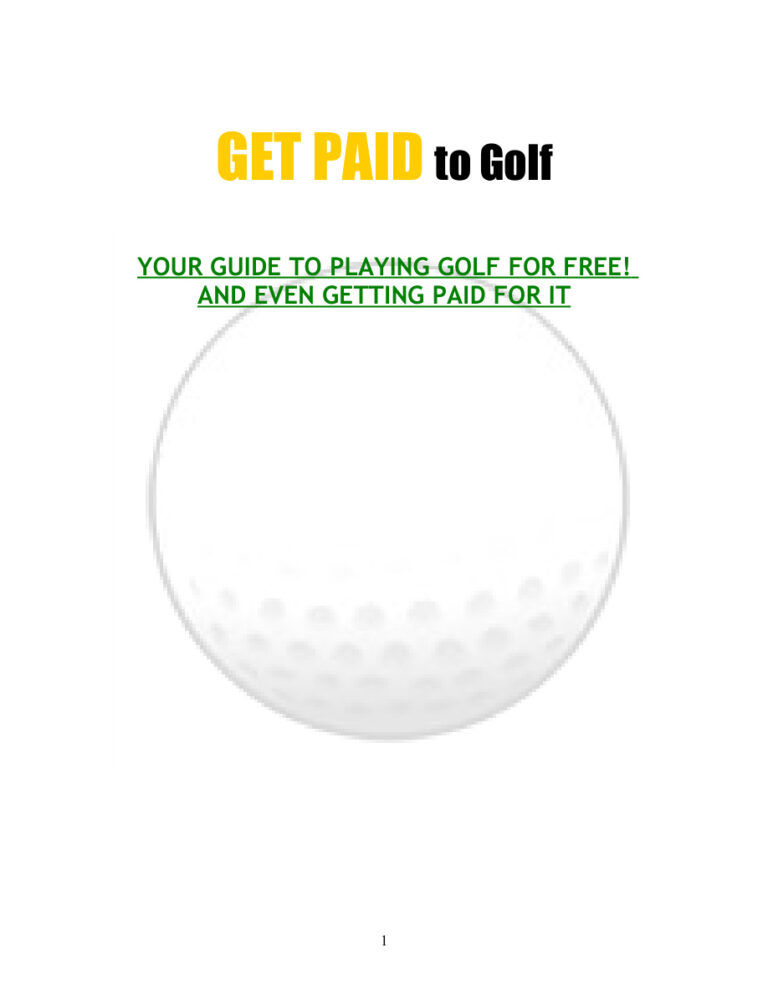 Get Paid to Golf PDF Download – Unknown Author