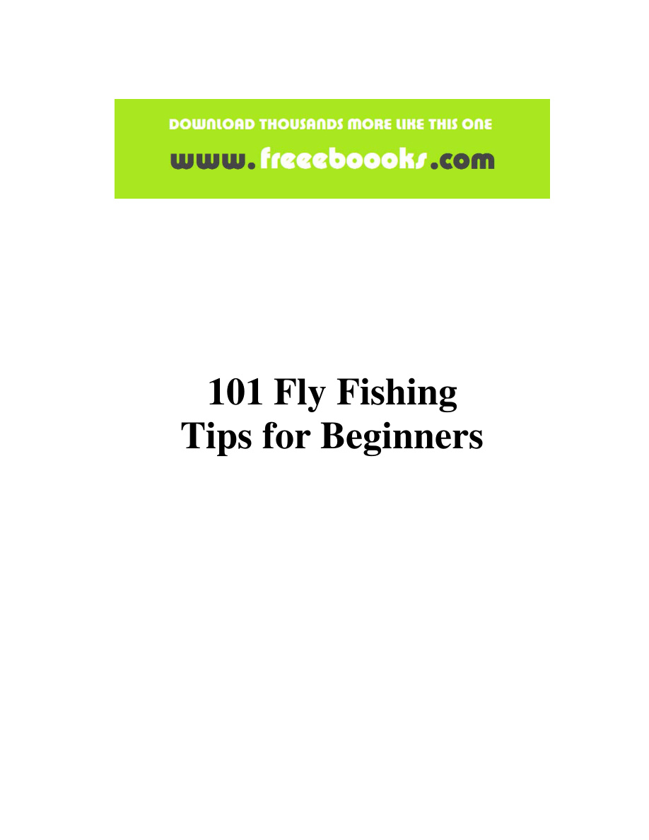 101 Fly Fishing Tips for Beginners PDF Download