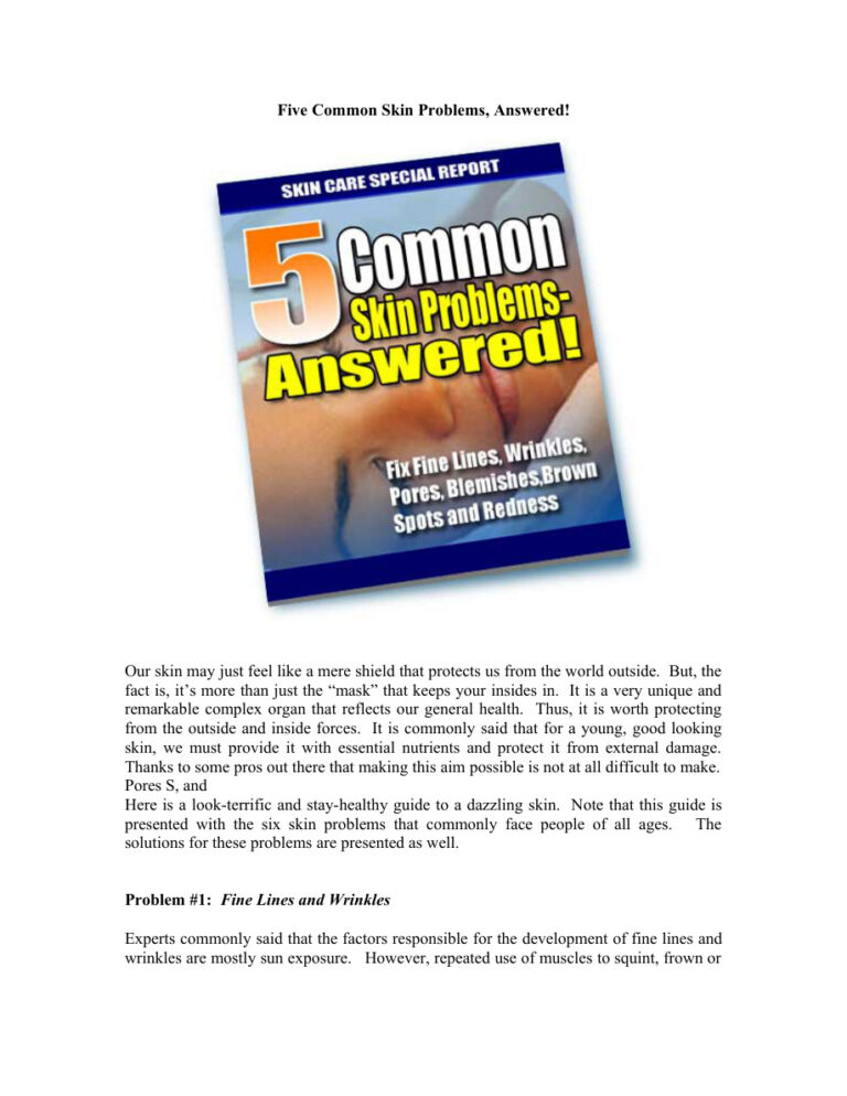 Five Common Skin Problems Answered PDF Download – Unknown Author