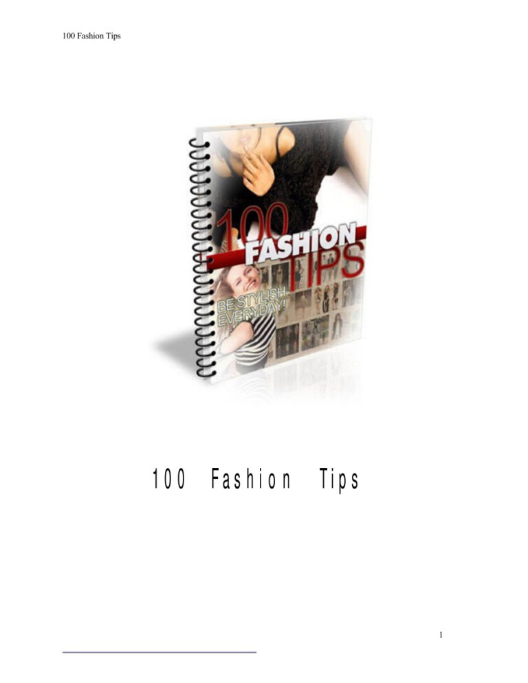 66e418ccbd7fb 100 fashion tips Kitap Kapağı