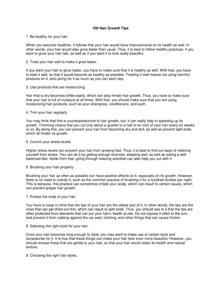 100 Hair Growth Tips PDF Download – Unknown Author