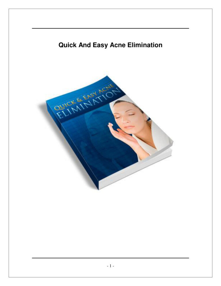 Acne Prevention Guide PDF Download – Unknown Author