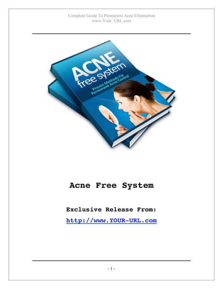 Acne Free System PDF Download – Unknown Author