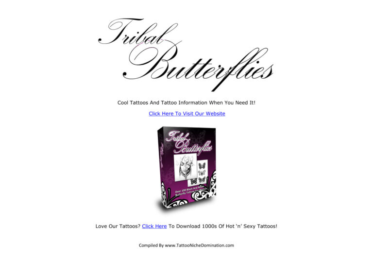 Tribal Butterfly Tattoos PDF Download – Unknown Author