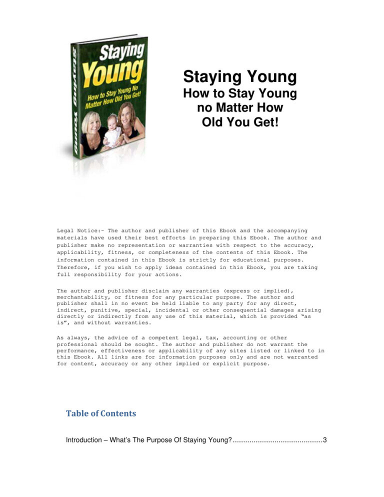 Staying Young PDF Download – Unknown Author