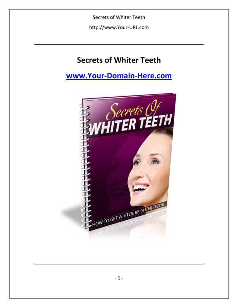 Secrets of Whiter Teeth PDF Download – Unknown Author