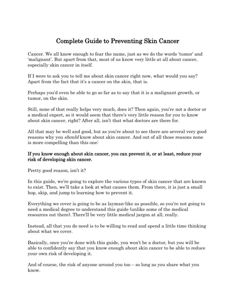 How to Prevent Skin Cancer PDF Download – Unknown Author