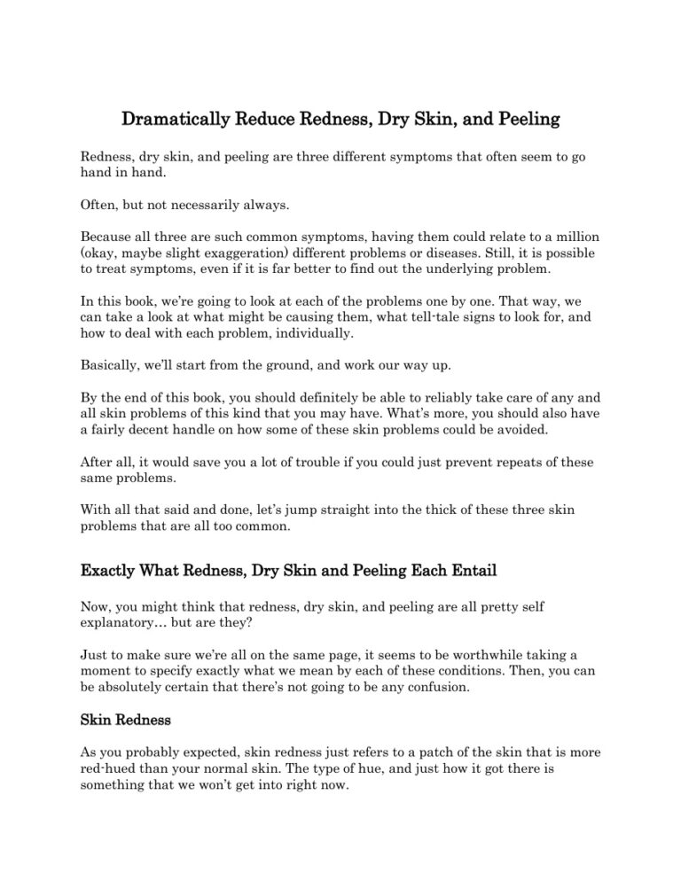 How to Reduce Redness, Dry Skin, and Peeling PDF Download – Unknown Author