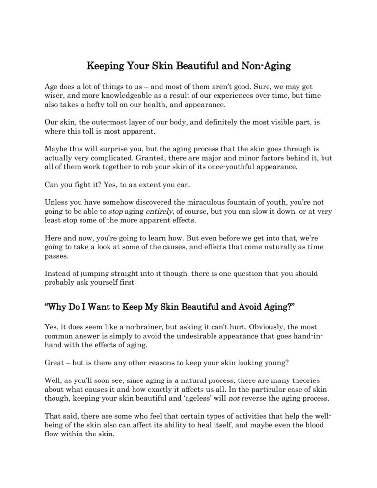 How to Have Beautiful and Non-Aging Skin PDF Download – Unknown Author