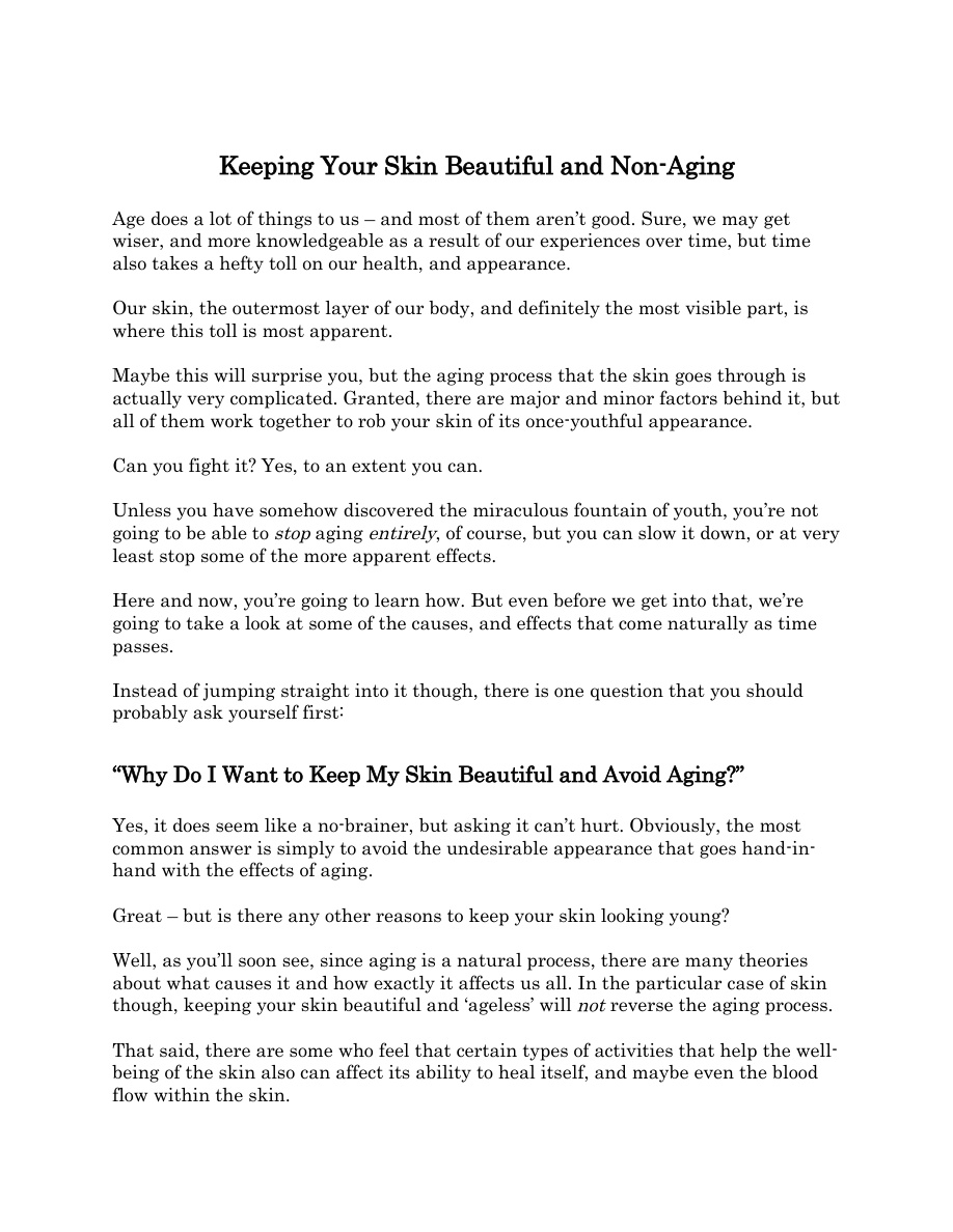 How to Have Beautiful and Non-Aging Skin PDF Download
