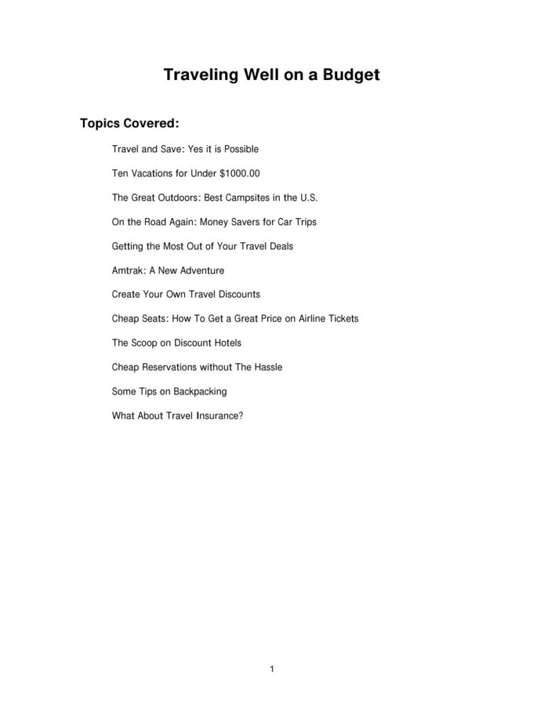 Traveling Well on a Budget PDF Download – Unknown Author