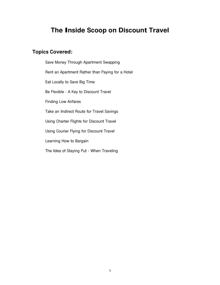 The Inside Scoop on Discount Travel PDF Download – Unknown Author