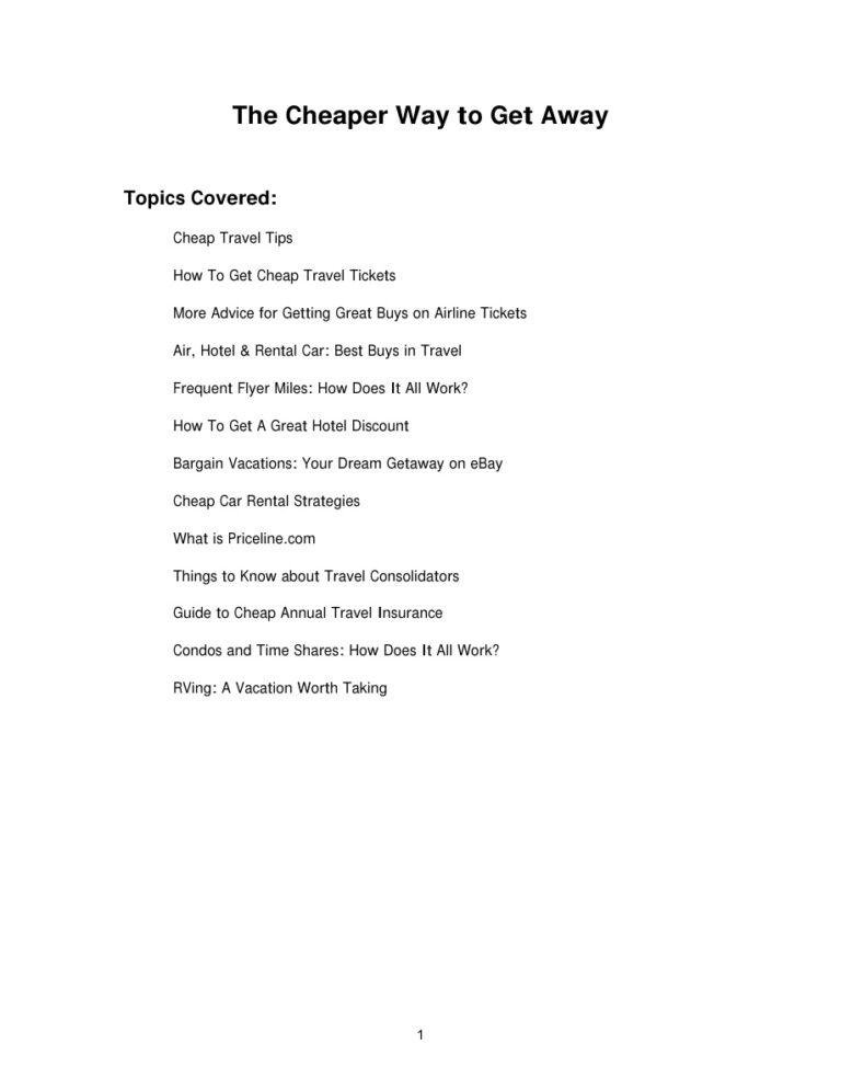 The Cheaper Way to Get Away PDF Download – Unknown Author