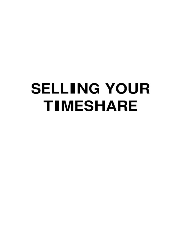 Selling Your Timeshare PDF Download – Unknown Author