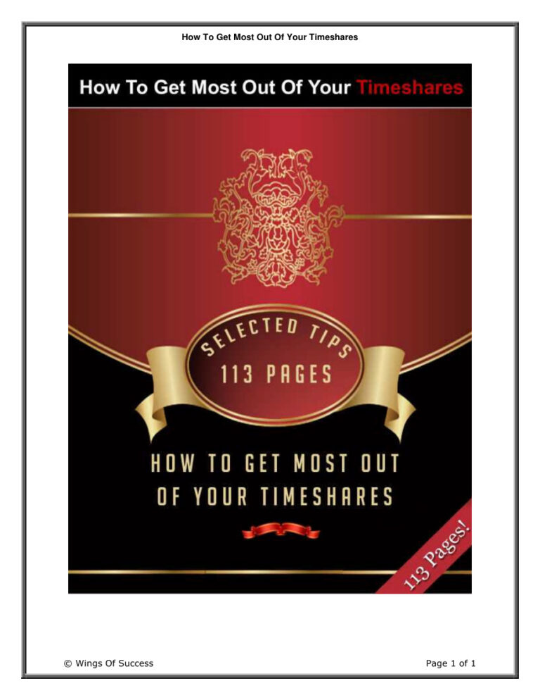 How to Get Most out of Your Timeshares PDF Download – Unknown Author