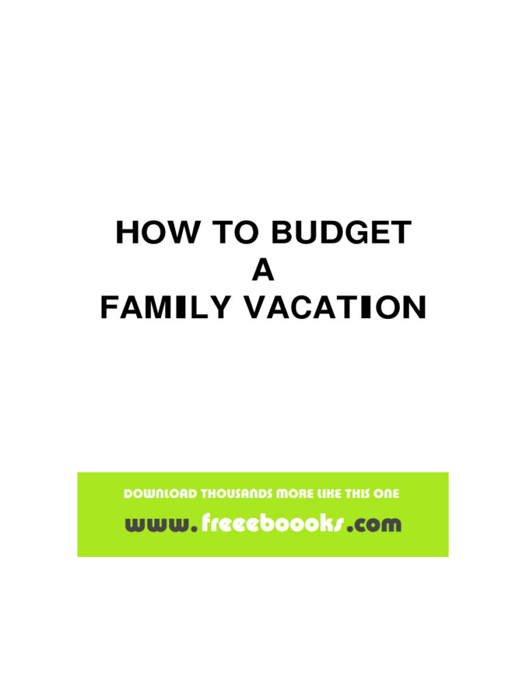 How to Budget a Family Vacation (Volume 1) PDF Download – Unknown Author