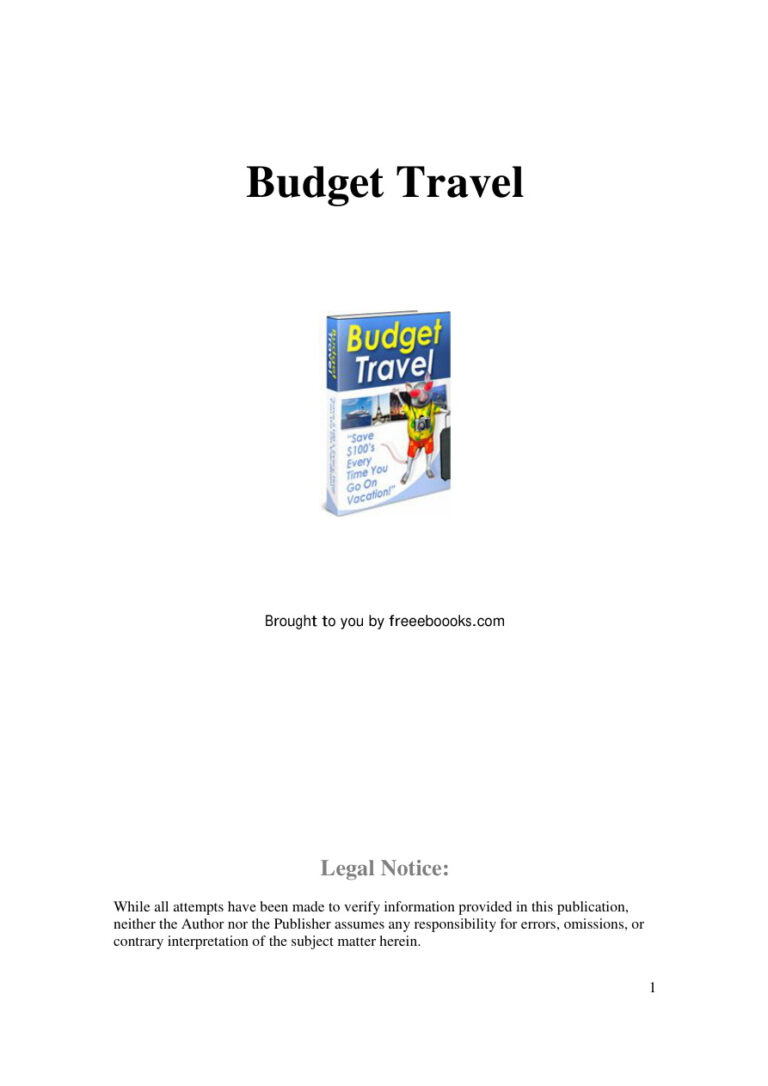 Budget Travel PDF Download – Unknown Author