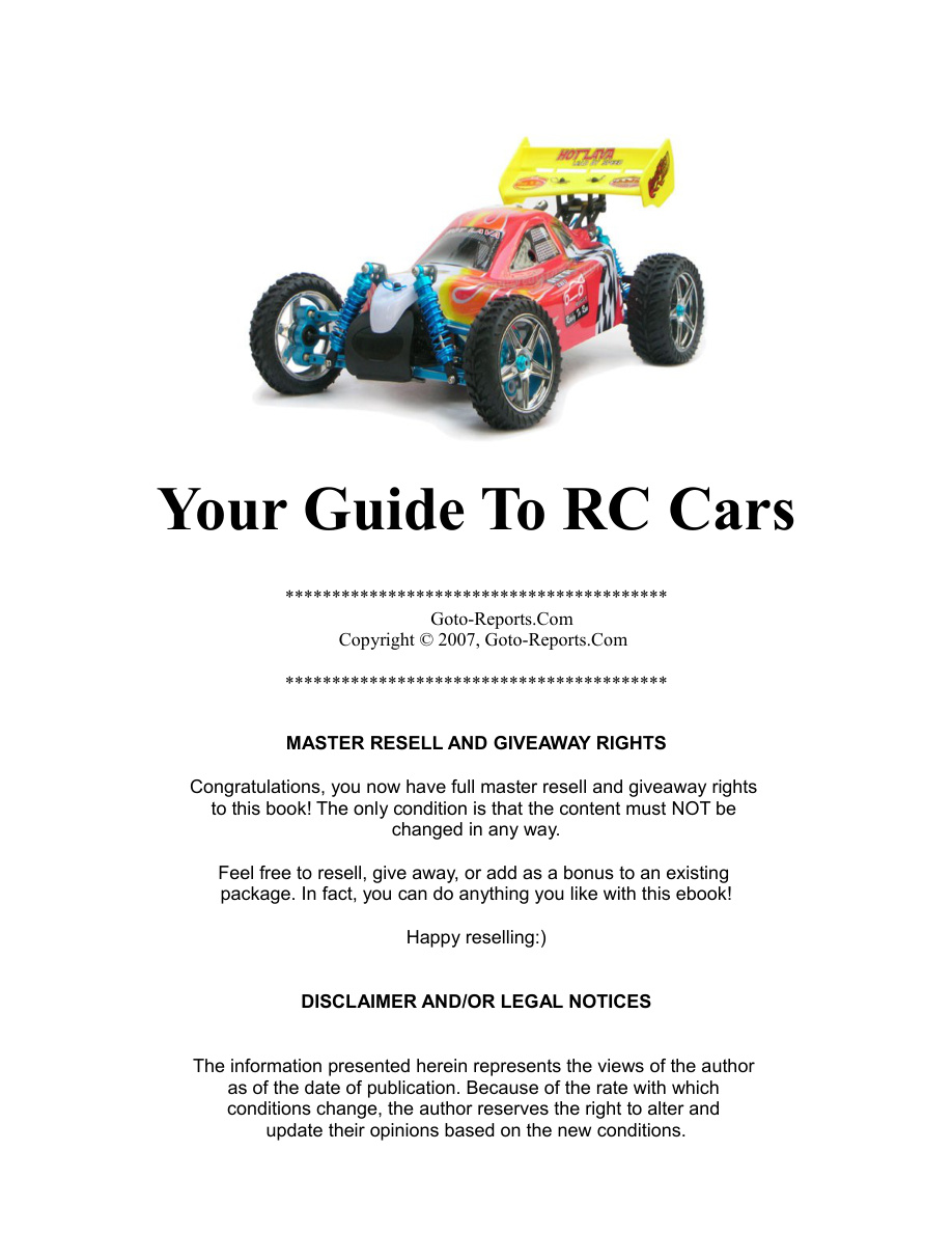 Your Guide to RC Cars PDF Download