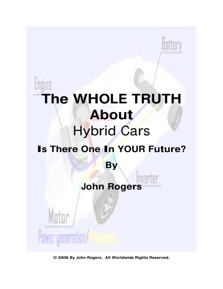 The Whole Truth About Hybrid Cars PDF Download – Unknown Author