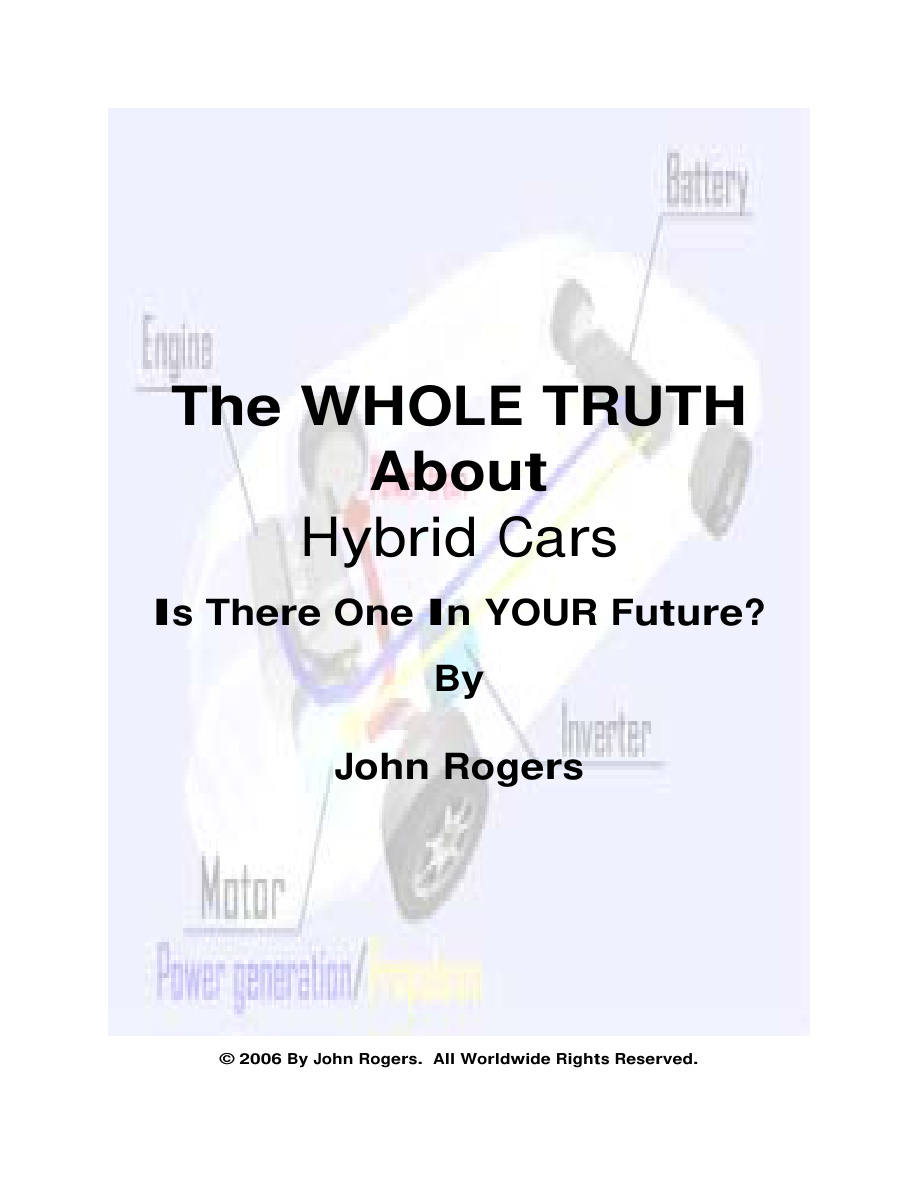 The Whole Truth About Hybrid Cars PDF Download