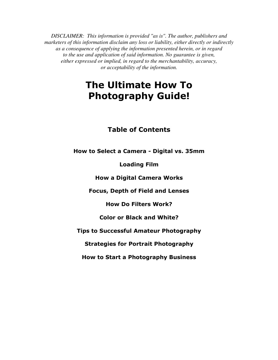 The Ultimate How-To Photography Guide PDF Download