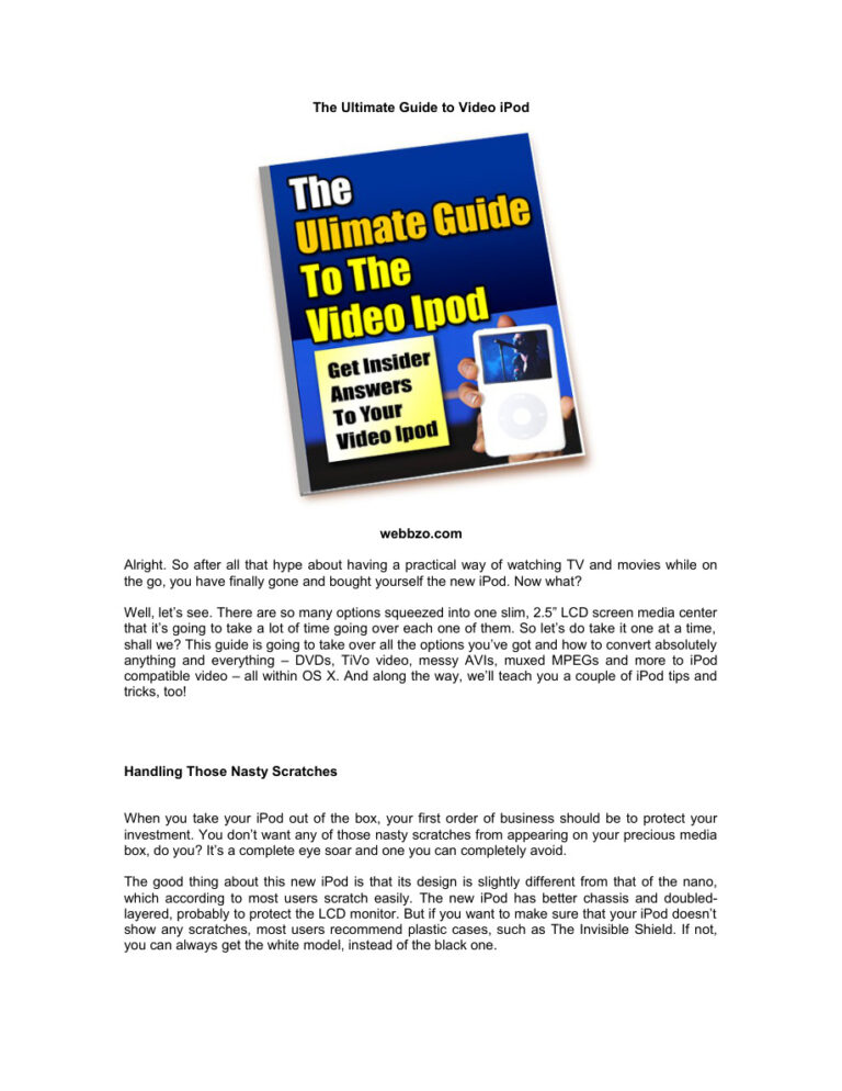 The Ultimate Guide to Video iPod PDF Download – Unknown Author