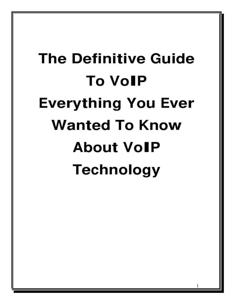 The Definitive Guide to VoIP PDF Download – Unknown Author
