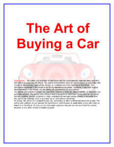 66e95b7884cd4 the art of buying a car Kitap Kapağı