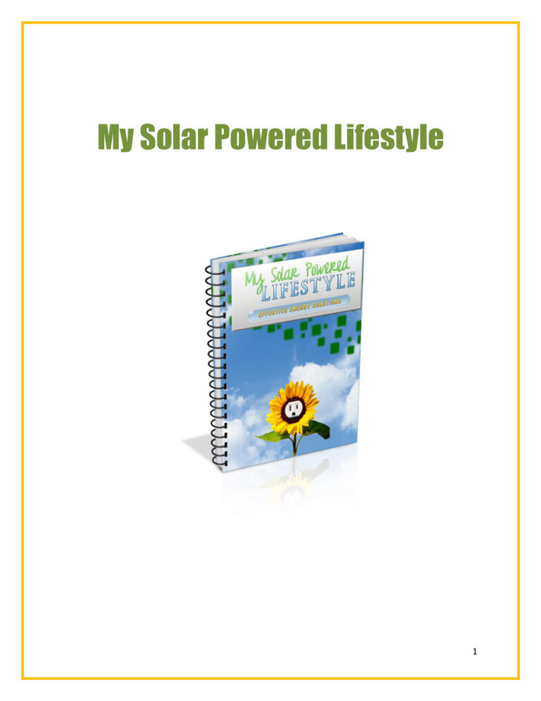 My Solar Powered Lifestyle PDF Download – Unknown Author
