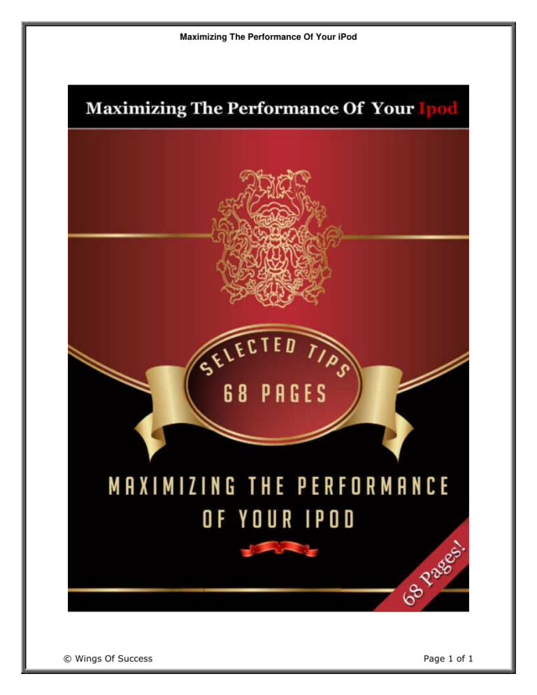 Maximizing the Performance of Your iPod PDF Download – Unknown Author