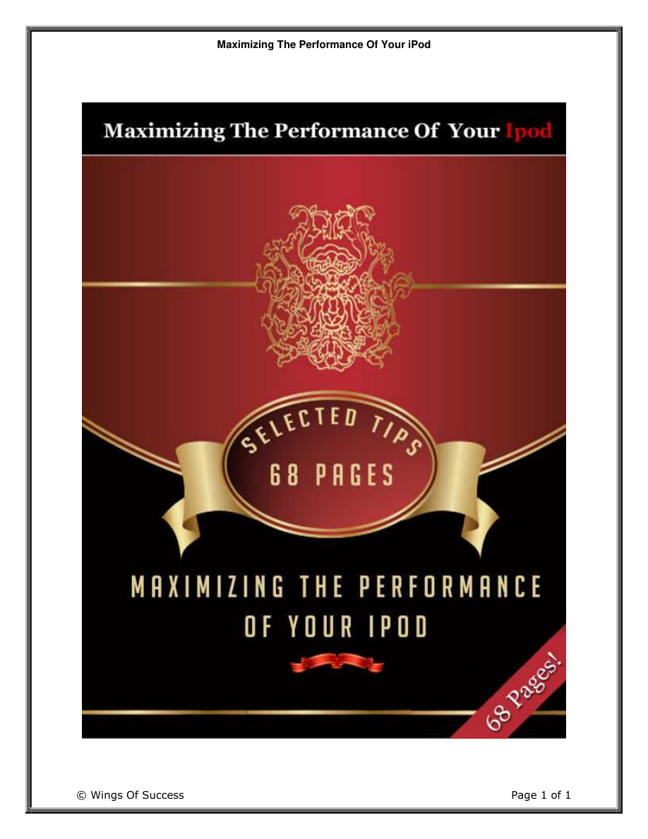 Maximizing the Performance of Your iPod PDF Download