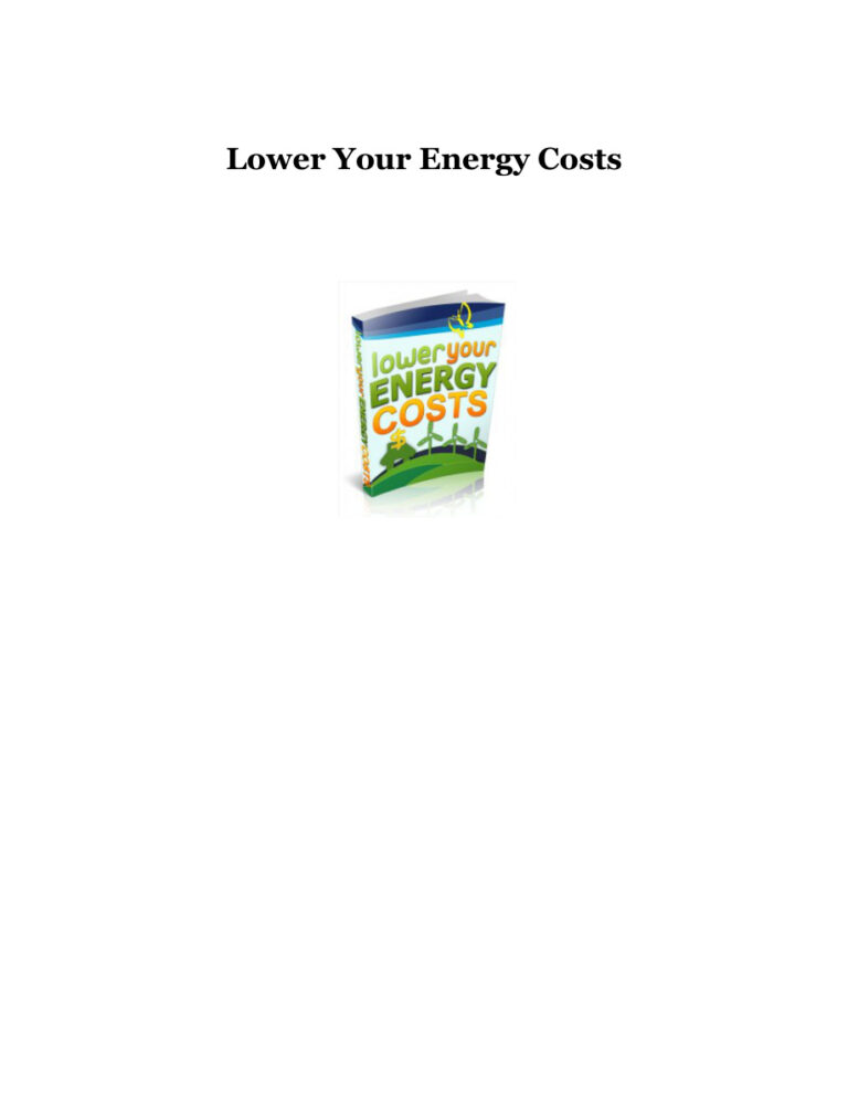 Lower Your Energy Costs (Volume 1) PDF Download – Unknown Author