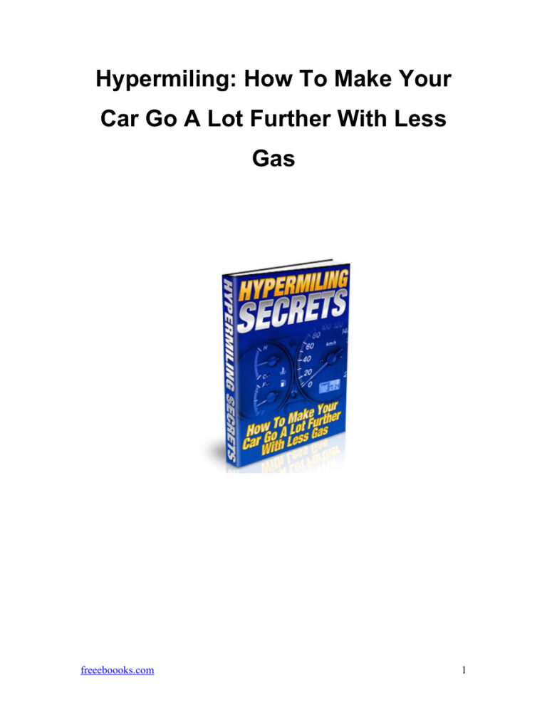 Hypermiling PDF Download – Unknown Author