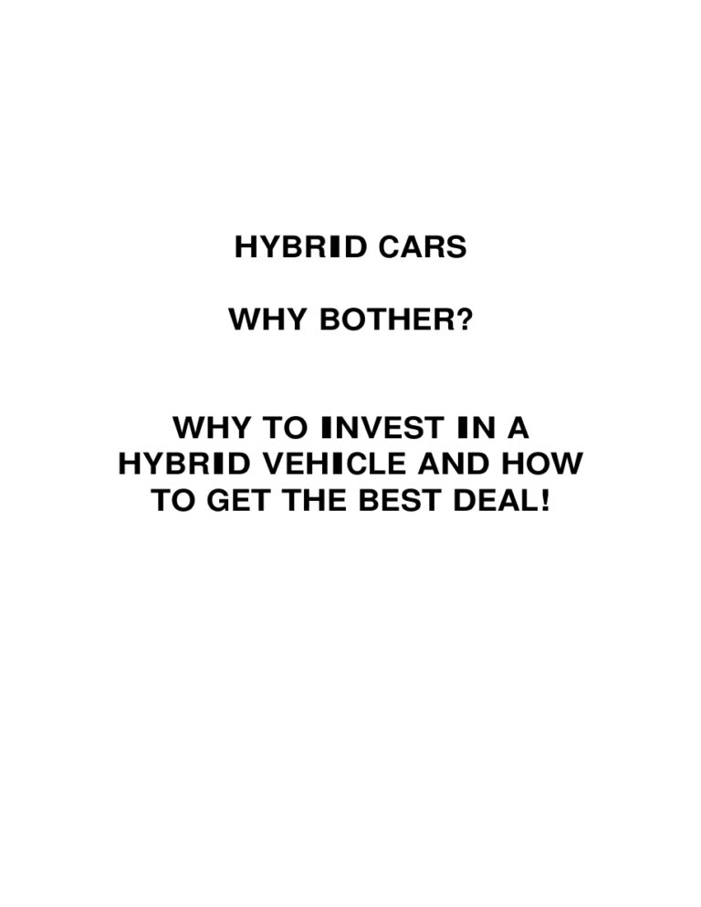 Hybrid Cars PDF Download – Unknown Author